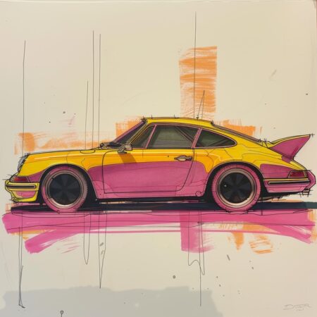 Affiche – Croquis Porsche 911 Vintage