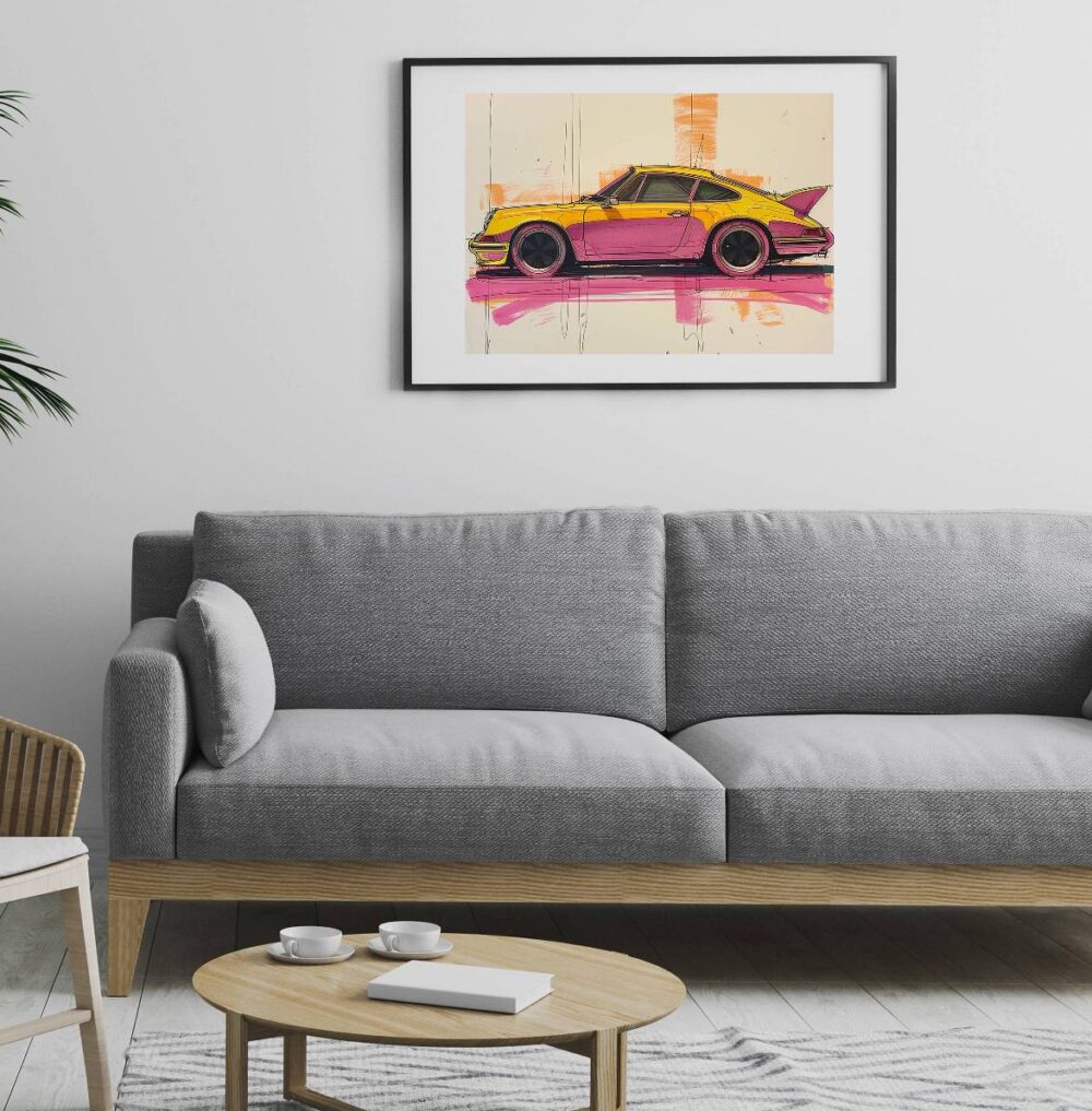Affiche – Croquis Porsche 911 Vintage – Image 2