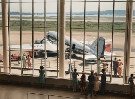 Affiche d’un avion de ligne à Washington en 1941