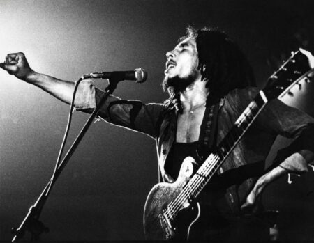 Affiche de Bob Marley en concert dans les années 1970