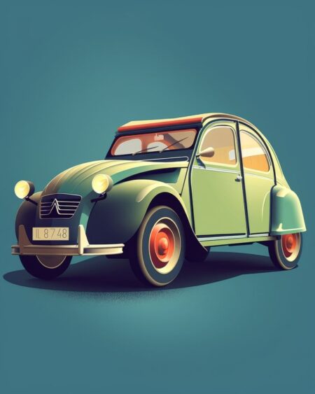 Affiche voiture icône verte