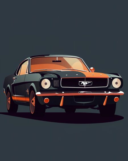 Affiche Ford Mustang – Flat Design