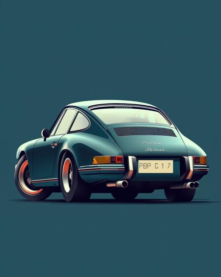 Affiche arrière Porsche 911