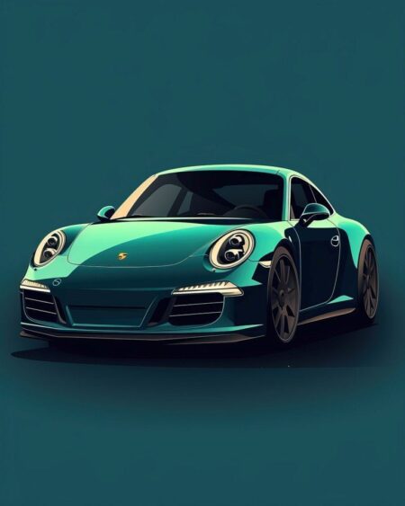 Affiche Porsche 911 – Flat Design