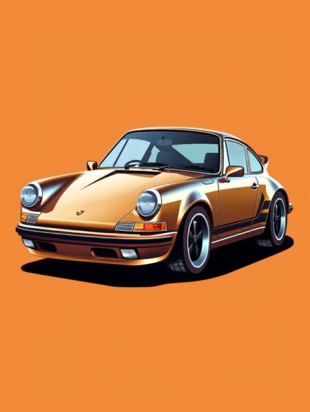 Affiche Porsche 911- Flat design