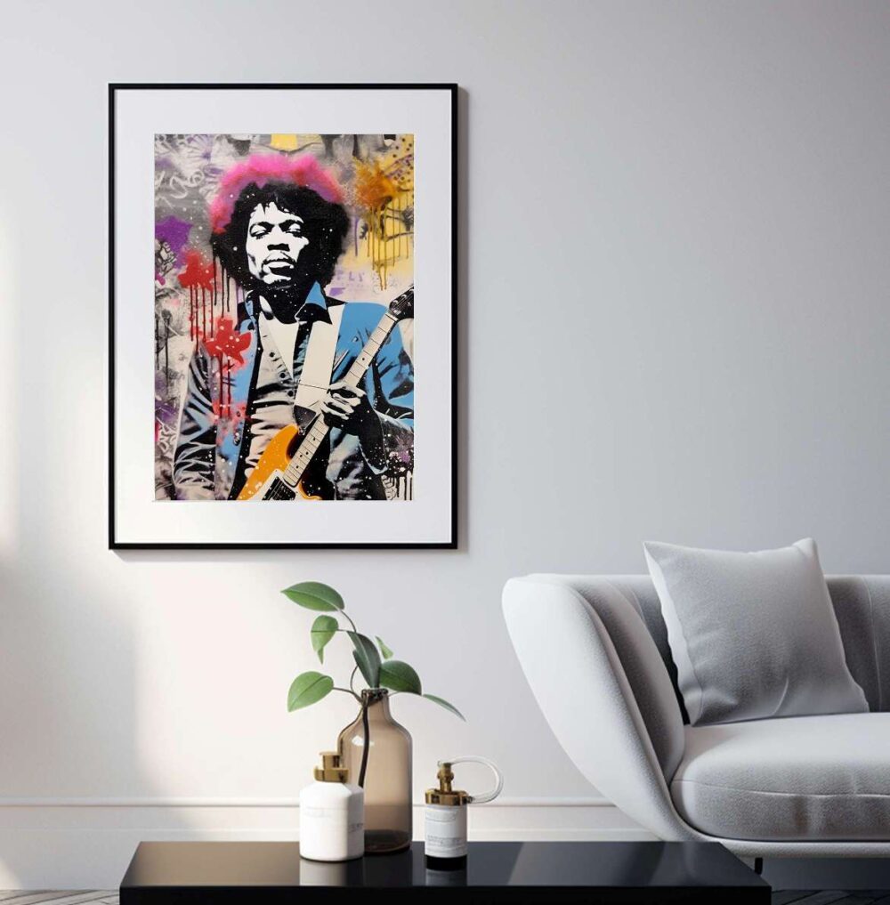 Affiche de Jimi Hendrix- Collage Street Art – Image 2