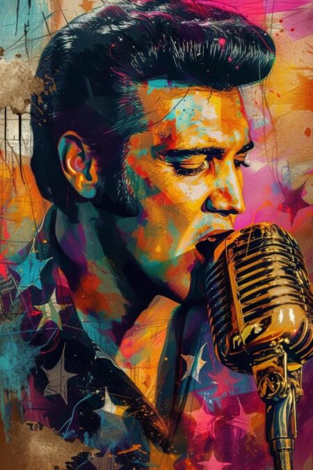 Affiche couleur d’Elvis Presley