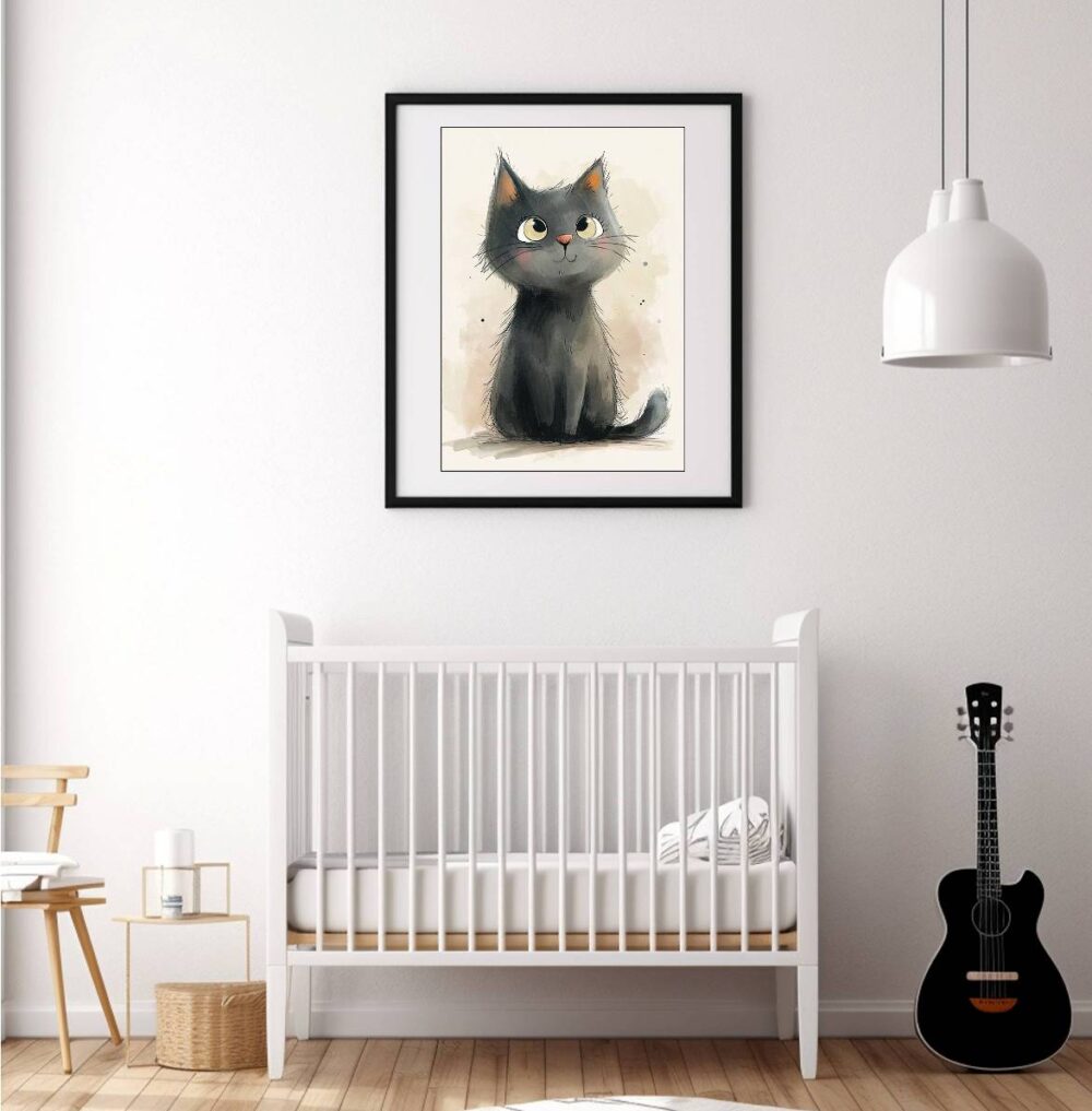 Affiche d’un adorable chaton gris – Image 2