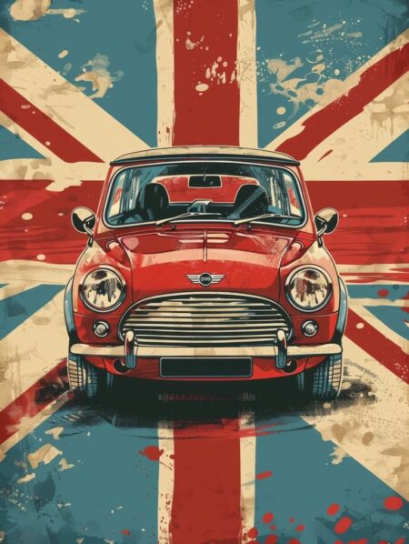 Affiche Citadine Anglaise Rouge