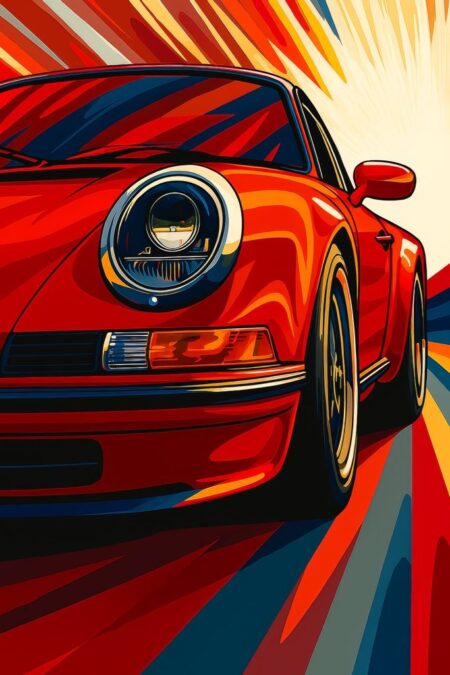 Affiche Porsche 911 Rouge