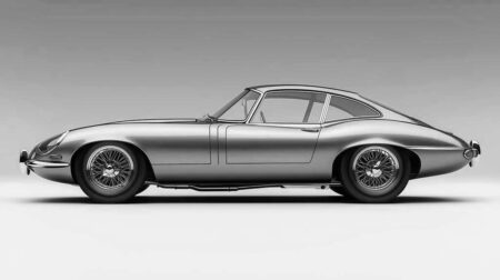 Affiche Jaguar Type-E noir et blanc