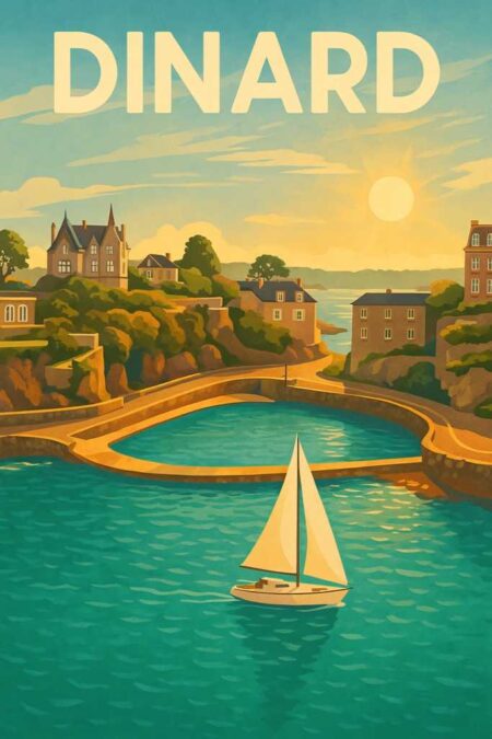 Affiche Voilier et Piscine de Dinard - Travel Poster