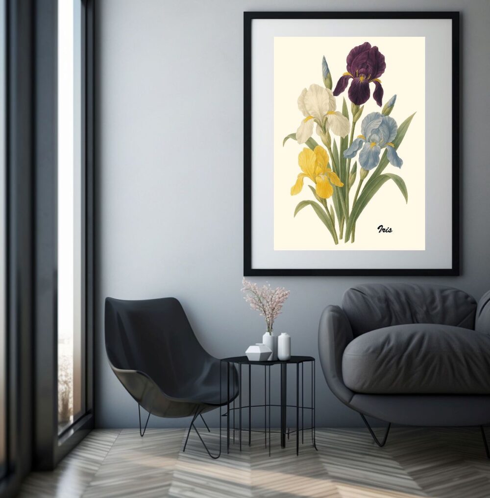Affiche Botanique Iris – Image 2