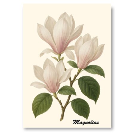 Affiche Botanique Magnolias