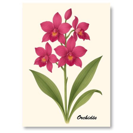 Affiche Botanique Orchidée