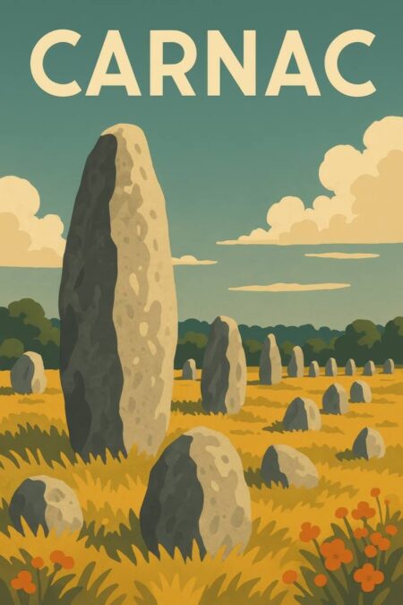 Affiche Alignements Carnac Vintage