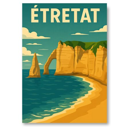 Affiche Etretat Vintage