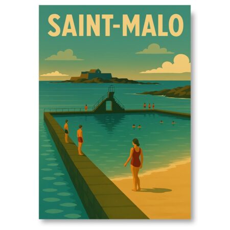 Affiche Travel poster - Saint-Malo et sa piscine