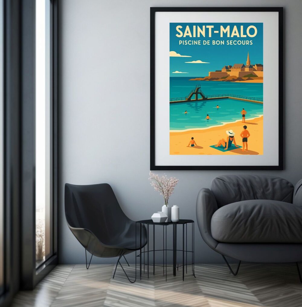 Affiche Saint Malo Piscine Bon Secours – Image 2