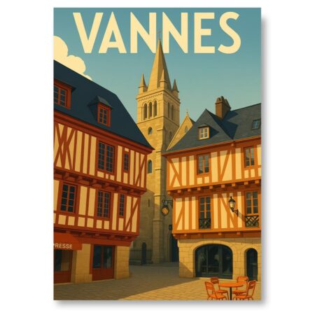 Affiche Travel poster  - Vannes et sa cathédrale