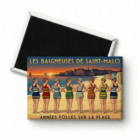 Magnet Saint-Malo – Les Baigneuses (Années Folles sur la Plage)