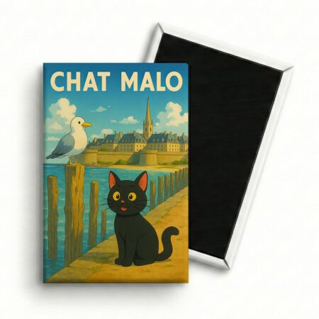 Magnet Saint-Malo – Le Chat-Malo Noir & La Mouette
