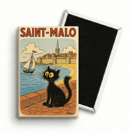 Magnet Saint-Malo – Le Chat-Malo Ébouriffé (Coup de Vent !)
