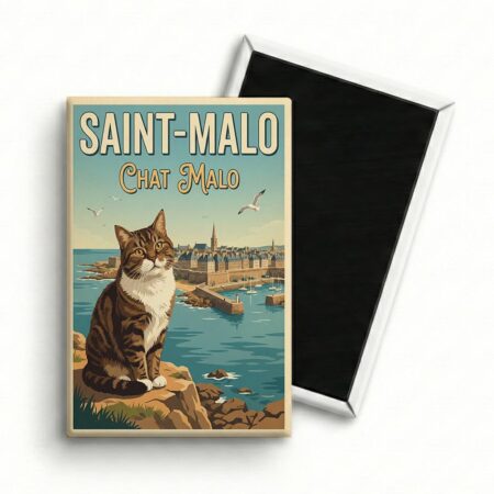 Magnet Saint-Malo – Le Chat-Malo Tigré & Panorama Intra-Muros