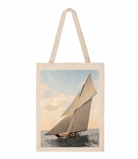 Tote bag voilier ancien avec photo d’un bateau à voiles naviguant en pleine mer